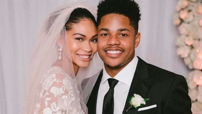 go to Traumhochzeit in Roségold: Chanel Iman unter der Haube