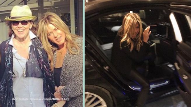 go to Party in Leder: Aniston wird 49. und feiert doppelt